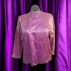 Pink Satin Embellished Jacket